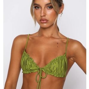 White fox bikini top